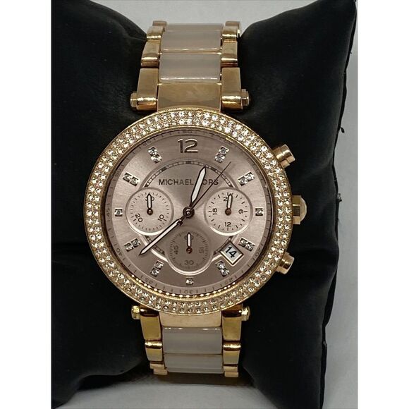 Michael Kors Parker MK5896 Womens Stainless Steel Analog Dial Quartz Watch WO354 - Picture 1 of 12